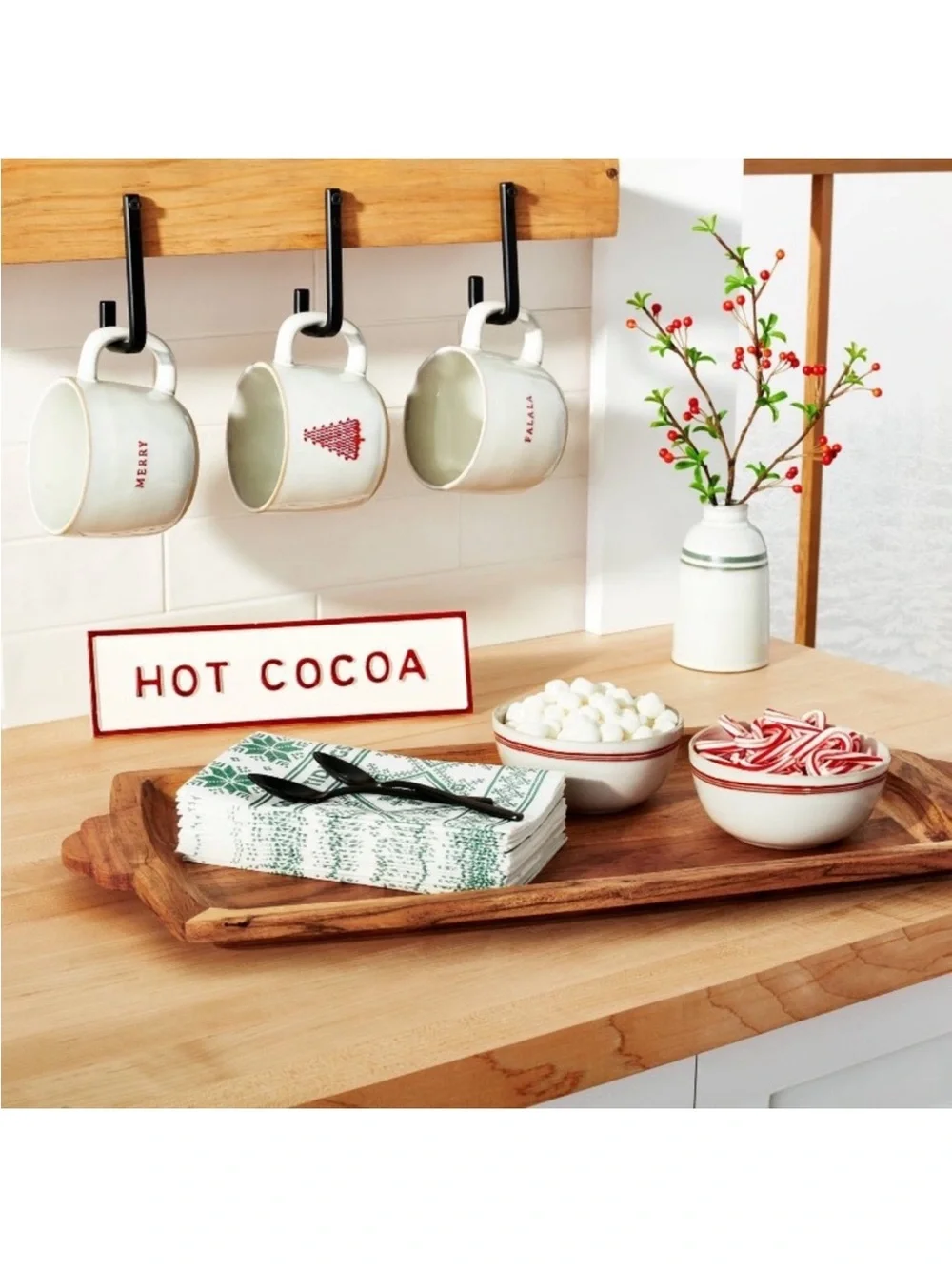 Hearth & Hand with Magnolia Large Wood Serving Tray Target Rustic w/ Handles